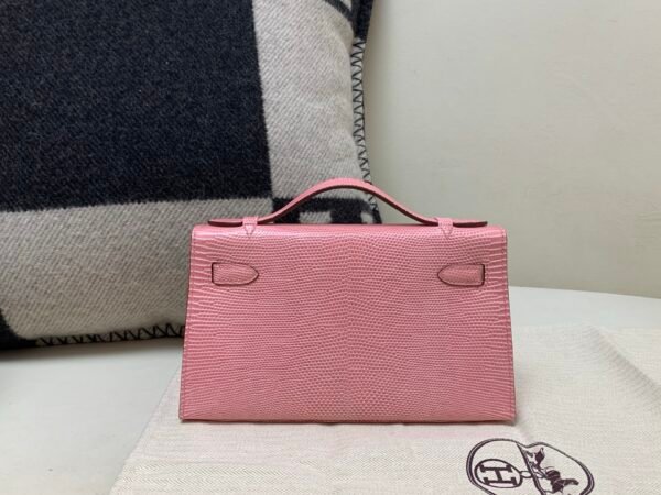 Kelly Pochette 22CM 3Q Rose Saiura Lizard Skin Gold Hardware Worldwide delivery