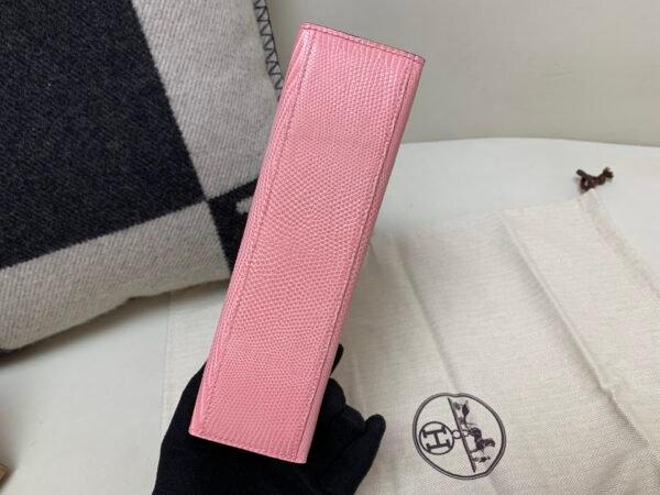 Kelly Pochette 22CM 3Q Rose Saiura Lizard Skin Gold Hardware Worldwide delivery
