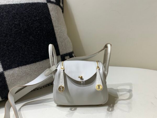 Original Handmade Lindy 19CM Swift Leather Crocodile Gold Hardware M4