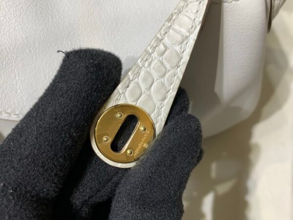 Original Handmade Lindy 19CM Swift Leather Crocodile Gold Hardware M4