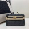 Global Sales Kelly Pochette 22CM 88 Graphite Lizard Leather Gold Hardware