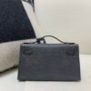 Global Sales Kelly Pochette 22CM 88 Graphite Lizard Leather Gold Hardware