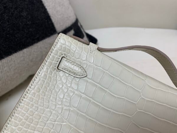 Kelly Pochette 22CM 8L Beton New Arrival Matte Alligator Leather SHW