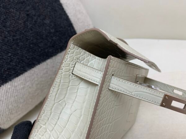 Kelly Pochette 22CM 8L Beton New Arrival Matte Alligator Leather SHW