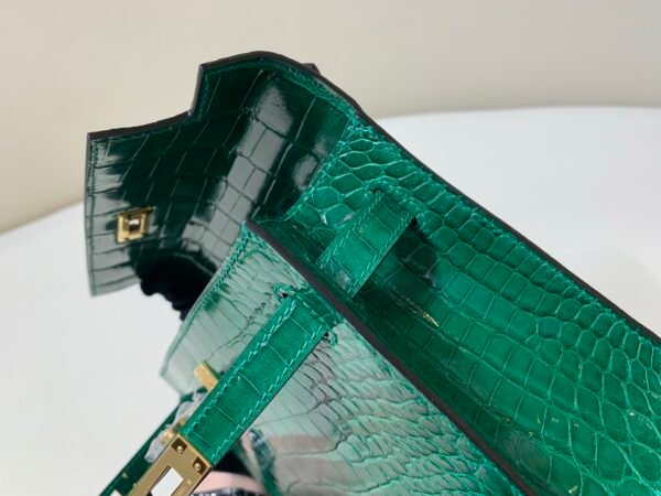 wsxc1743531883140_4 Kelly Pochette 22CM 6Q Vert Emeraude Alligator Skin GHW Full Handmade