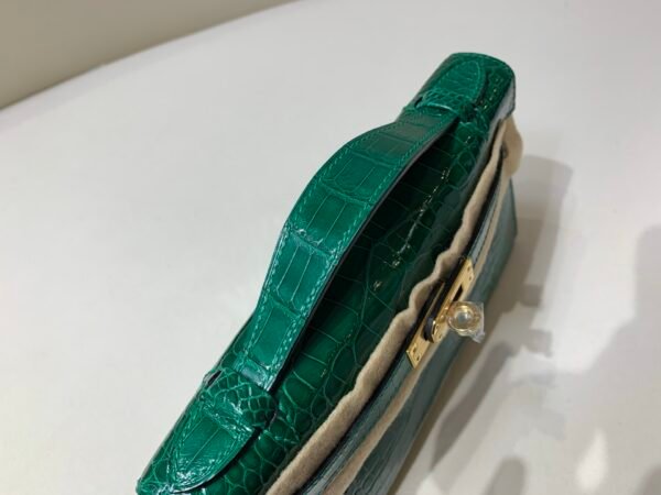 wsxc1743531883140_5 Kelly Pochette 22CM 6Q Vert Emeraude Alligator Skin GHW Full Handmade