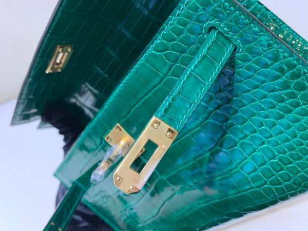 wsxc1743531883140_6 Kelly Pochette 22CM 6Q Vert Emeraude Alligator Skin GHW Full Handmade