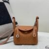 Mini size Lindy 19CM CK37 Gold Ostrich Leather Silver Hardware