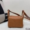 Mini size Lindy 19CM CK37 Gold Ostrich Leather Silver Hardware