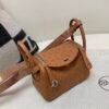 Mini size Lindy 19CM CK37 Gold Ostrich Leather Silver Hardware