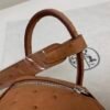 Mini size Lindy 19CM CK37 Gold Ostrich Leather Silver Hardware