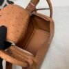 Mini size Lindy 19CM CK37 Gold Ostrich Leather Silver Hardware