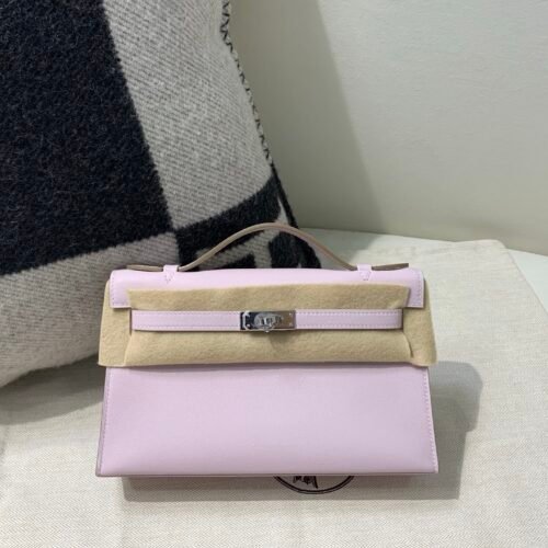 wsxc1745856571855_0 Top Handmade Kelly Pochette 22CM 09 Mauve pale Swift Leather Silver Hardware