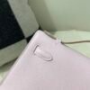 Top Handmade Kelly Pochette 22CM 09 Mauve pale Swift Leather Silver Hardware