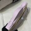 Top Handmade Kelly Pochette 22CM 09 Mauve pale Swift Leather Silver Hardware