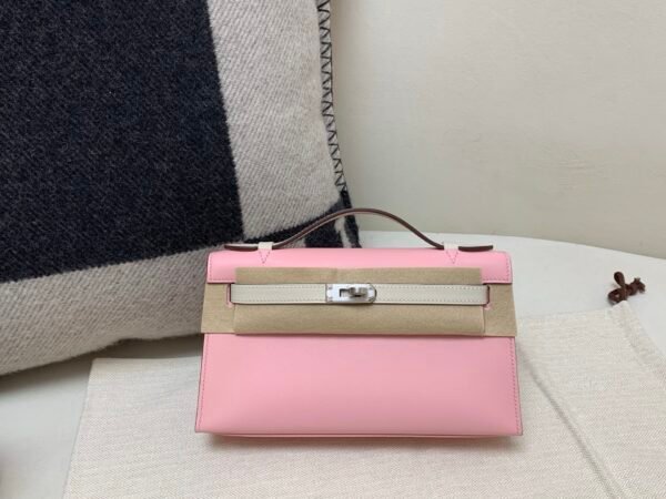 3Q Rose Saiura i2 Nata Global Sales Kelly Pochette 22CM Swift Leather Silver Hardware