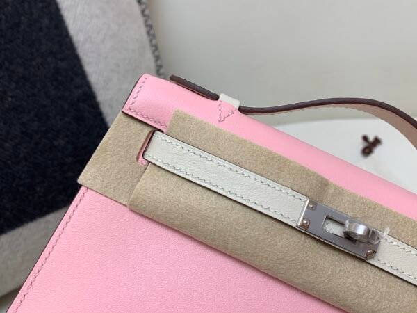 3Q Rose Saiura i2 Nata Global Sales Kelly Pochette 22CM Swift Leather Silver Hardware