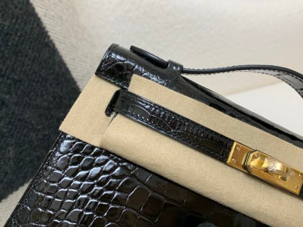 Kelly Pochette 22CM 89 Nior New Arrival Shiny Alligator Leather GHW
