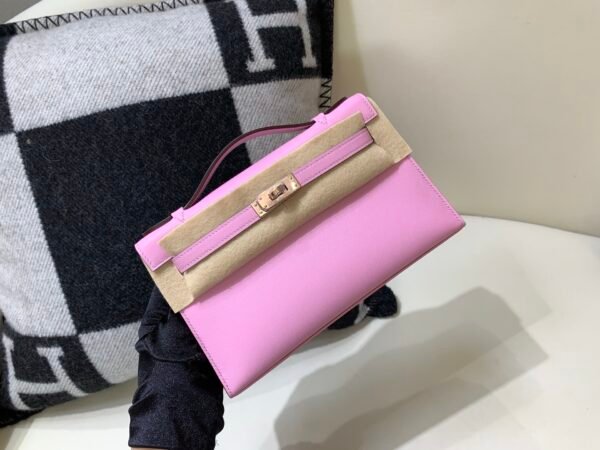 Global Sales Kelly Pochette 22CM Swift Leather Rose Gold Hardware X9