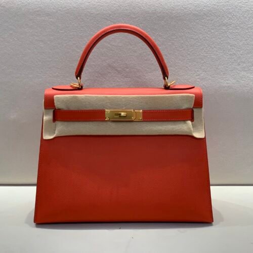 wsxc1748955711783_0 Handmade Kelly 28CM S5 Rouge Tomate Epsom Leather Gold Hardware Top Quality