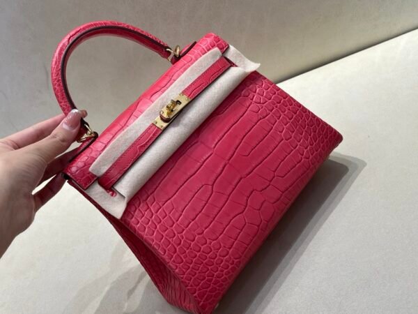 wsxc1749743225941_0-1 International Shipping Kelly 25CM Alligator Leather Gold Hardware A5