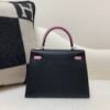 Global Shipping Kelly 25CM Two-tone handbag 89 Nior X9 Epsom Leather SHW