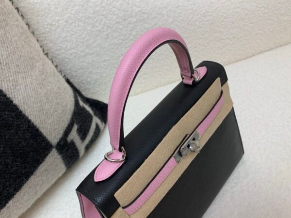 Global Shipping Kelly 25CM Two-tone handbag 89 Nior X9 Epsom Leather SHW