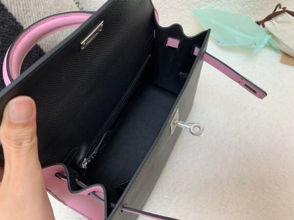Global Shipping Kelly 25CM Two-tone handbag 89 Nior X9 Epsom Leather SHW