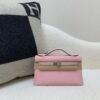 Global Shipping 3Q Rose Saiura Kelly Pochette 22CM Swift Leather