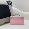 Global Shipping 3Q Rose Saiura Kelly Pochette 22CM Swift Leather