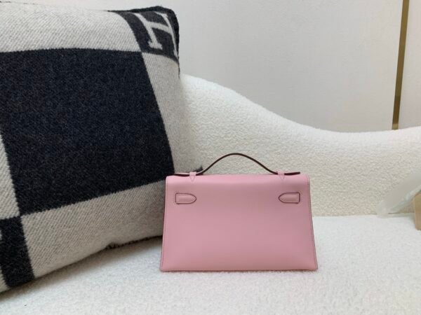 Global Shipping 3Q Rose Saiura Kelly Pochette 22CM Swift Leather