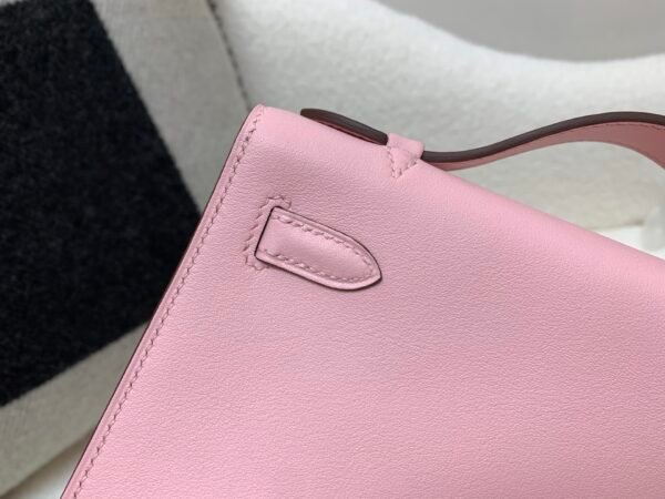 Global Shipping 3Q Rose Saiura Kelly Pochette 22CM Swift Leather