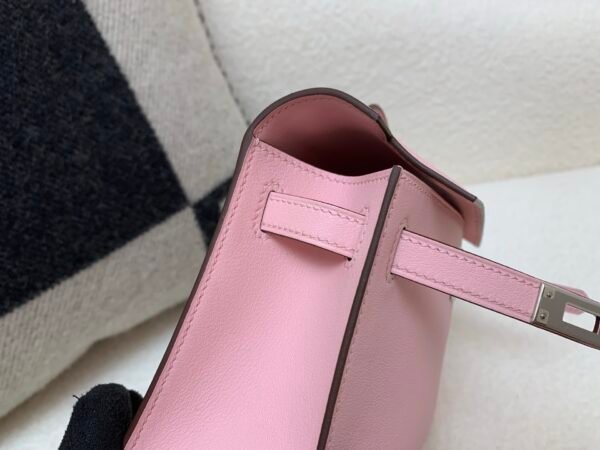Global Shipping 3Q Rose Saiura Kelly Pochette 22CM Swift Leather