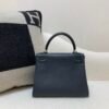 Kelly 25CM H0 Swift Leather Full Handmade Silver Hardware Top Quality