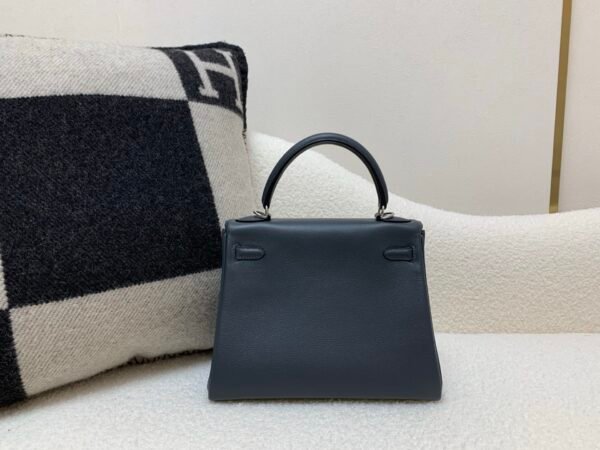 Kelly 25CM H0 Swift Leather Full Handmade Silver Hardware Top Quality