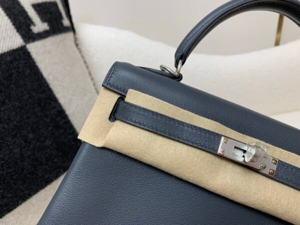 Kelly 25CM H0 Swift Leather Full Handmade Silver Hardware Top Quality