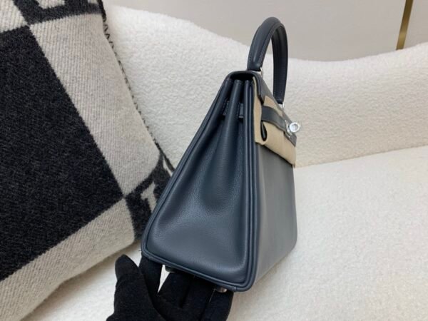 Kelly 25CM H0 Swift Leather Full Handmade Silver Hardware Top Quality