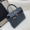 Kelly 25CM H0 Swift Leather Full Handmade Silver Hardware Top Quality
