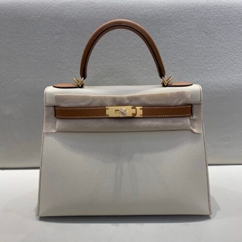 Double color Kelly 25CM 10 Carie CK37 Epsom Leather Gold Hardware
