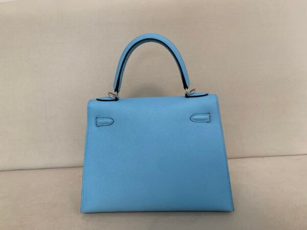 Global Shipping 7N celeste Kelly 25CM Epsom Leather Silver Hardware