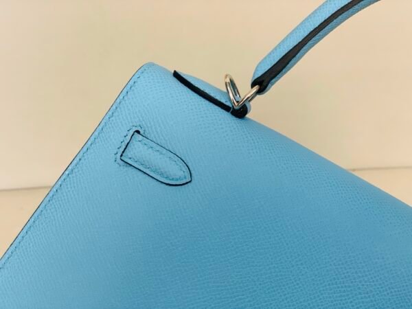 Global Shipping 7N celeste Kelly 25CM Epsom Leather Silver Hardware