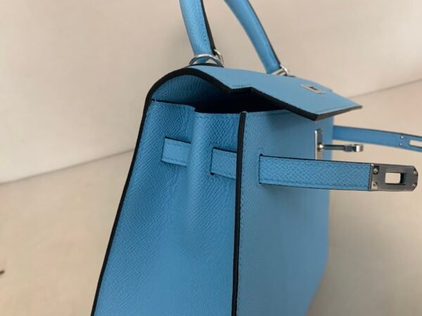 Global Shipping 7N celeste Kelly 25CM Epsom Leather Silver Hardware