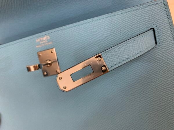Global Shipping 7N celeste Kelly 25CM Epsom Leather Silver Hardware