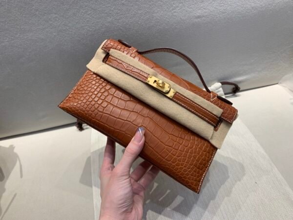 wsxc1750520773670_5 Kelly Pochette 22CM Matte Alligator Leather Ck37 Gold Hardware