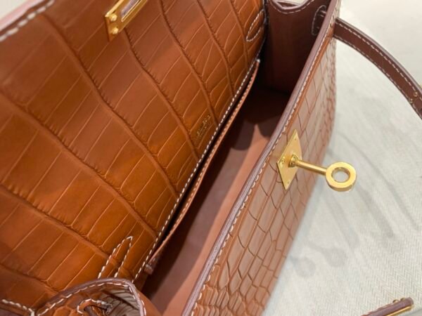 wsxc1750520773938_7 Kelly Pochette 22CM Matte Alligator Leather Ck37 Gold Hardware