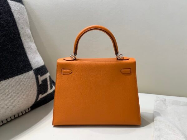 wsxc1750520787425_1 Kelly 25CM 93 Orange Epsom Leather Full Handmade Gold Hardware Top Quality