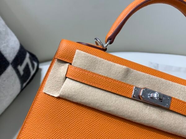 wsxc1750520787425_2 Kelly 25CM 93 Orange Epsom Leather Full Handmade Gold Hardware Top Quality