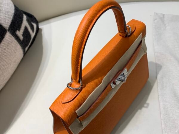 wsxc1750520787425_4 Kelly 25CM 93 Orange Epsom Leather Full Handmade Gold Hardware Top Quality