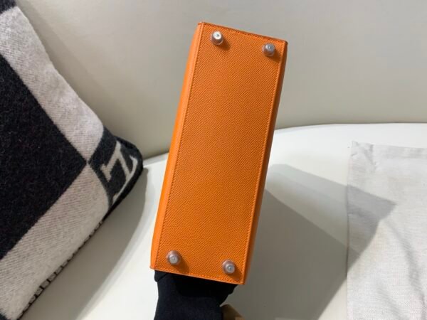 wsxc1750520787425_5 Kelly 25CM 93 Orange Epsom Leather Full Handmade Gold Hardware Top Quality