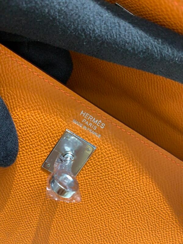 wsxc1750520787425_6 Kelly 25CM 93 Orange Epsom Leather Full Handmade Gold Hardware Top Quality